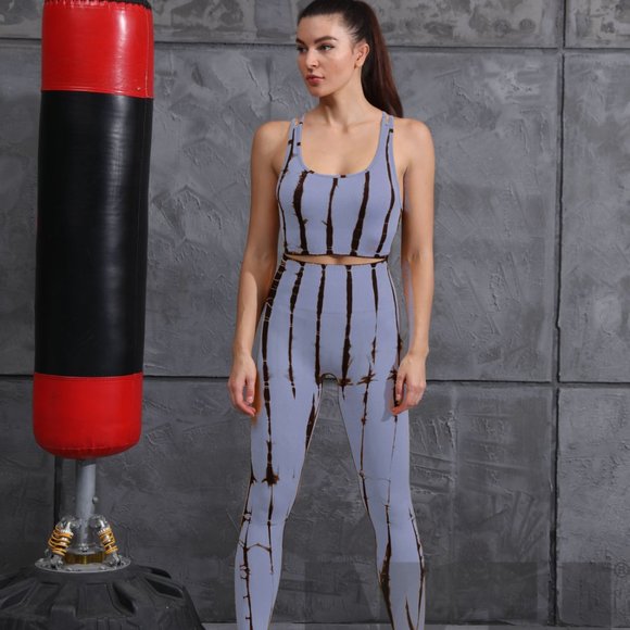 Tie Dye Workout Set - Yoga Leggings & Bra Set - Picture 6 of 8